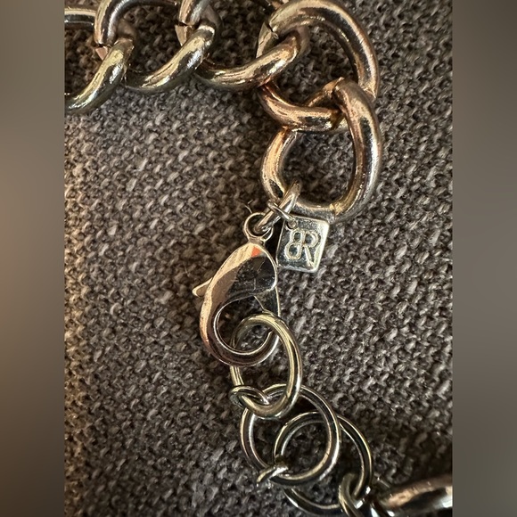 Banana Republic blue flower statement bib necklace with gold chain - 18 in - Picture 3 of 5